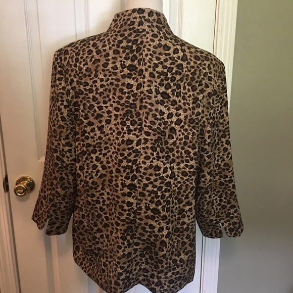 Kim Roger’s jacket blazer sz 16. Open front, lined, leopard print, transitional - Picture 5 of 7